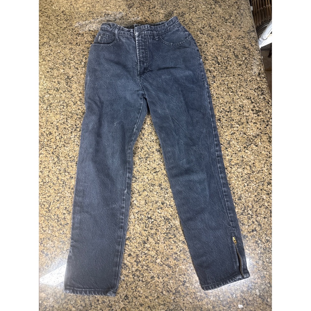 Vintage Bongo Gene Montesano Black High Waisted Ankle Zip Tapered Jeans Size 9